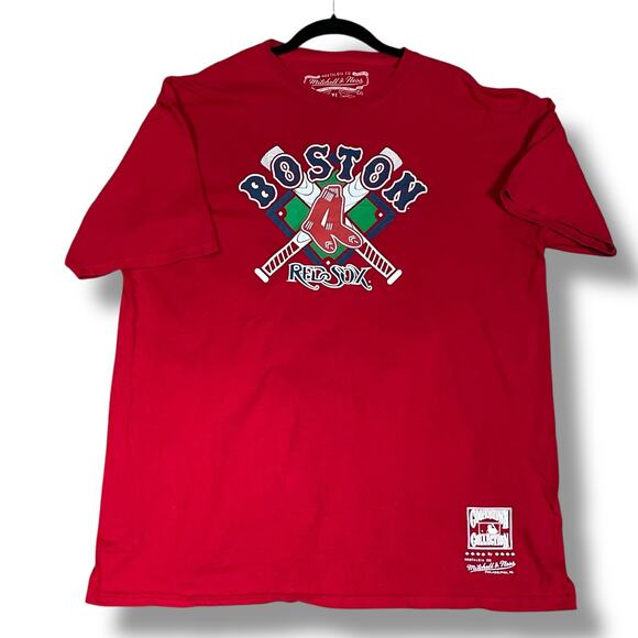 Mitchell & Ness Boston Red Sox Mens XL T-Shirt Cooperstown MLB Genuine Baseball - Picture 8 of 12